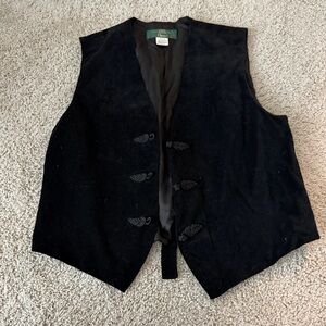 Orvis Black Velvet Jacket Frog Closure Vintage Style Made USA Size Medium